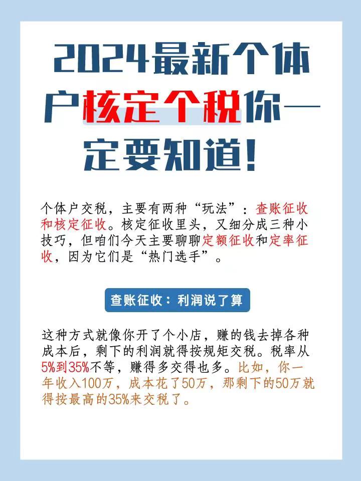张家界2024最新个体户核定个税你一定要知道！